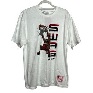 Mitchell & Ness Atlanta Hawks Dunk Graphic Tee White Mens Large NBA Shirt